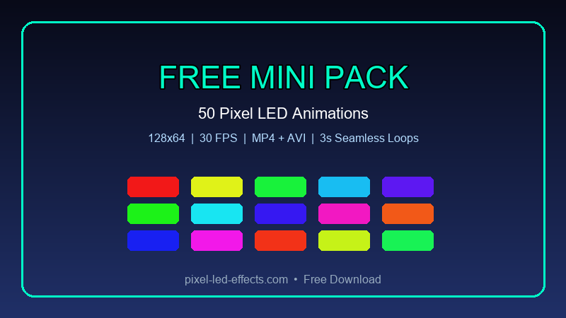 Free Mini Pack - 50 pixel LED animations for LedEdit, Jinx and Glediator
