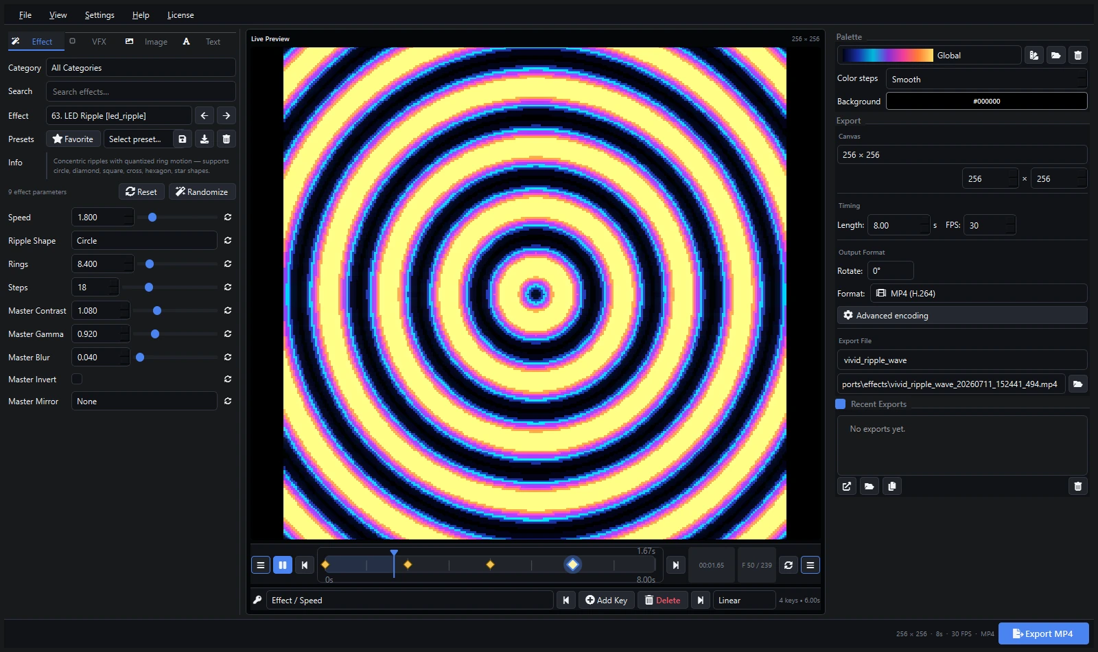 Espaço de Trabalho do Pixel LED Animator 3