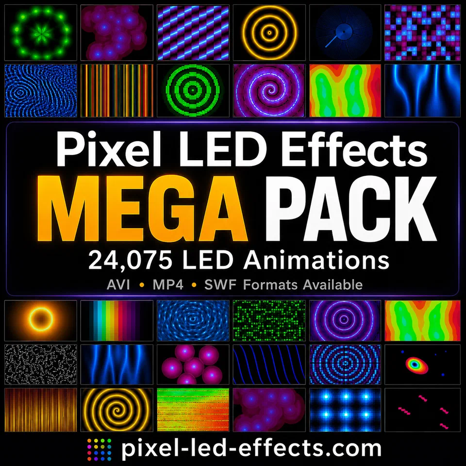 Pixel LED Effects Mega Pack 2 - 24,000 Classic LED Animations for LedEdit, Jinx and Glediator