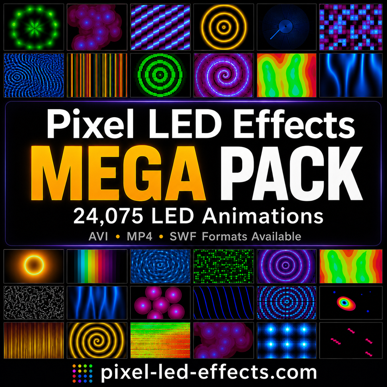 Pixel LED Effects Mega Pack 2 - 24,000 Classic LED Animations for LedEdit, Jinx and Glediator