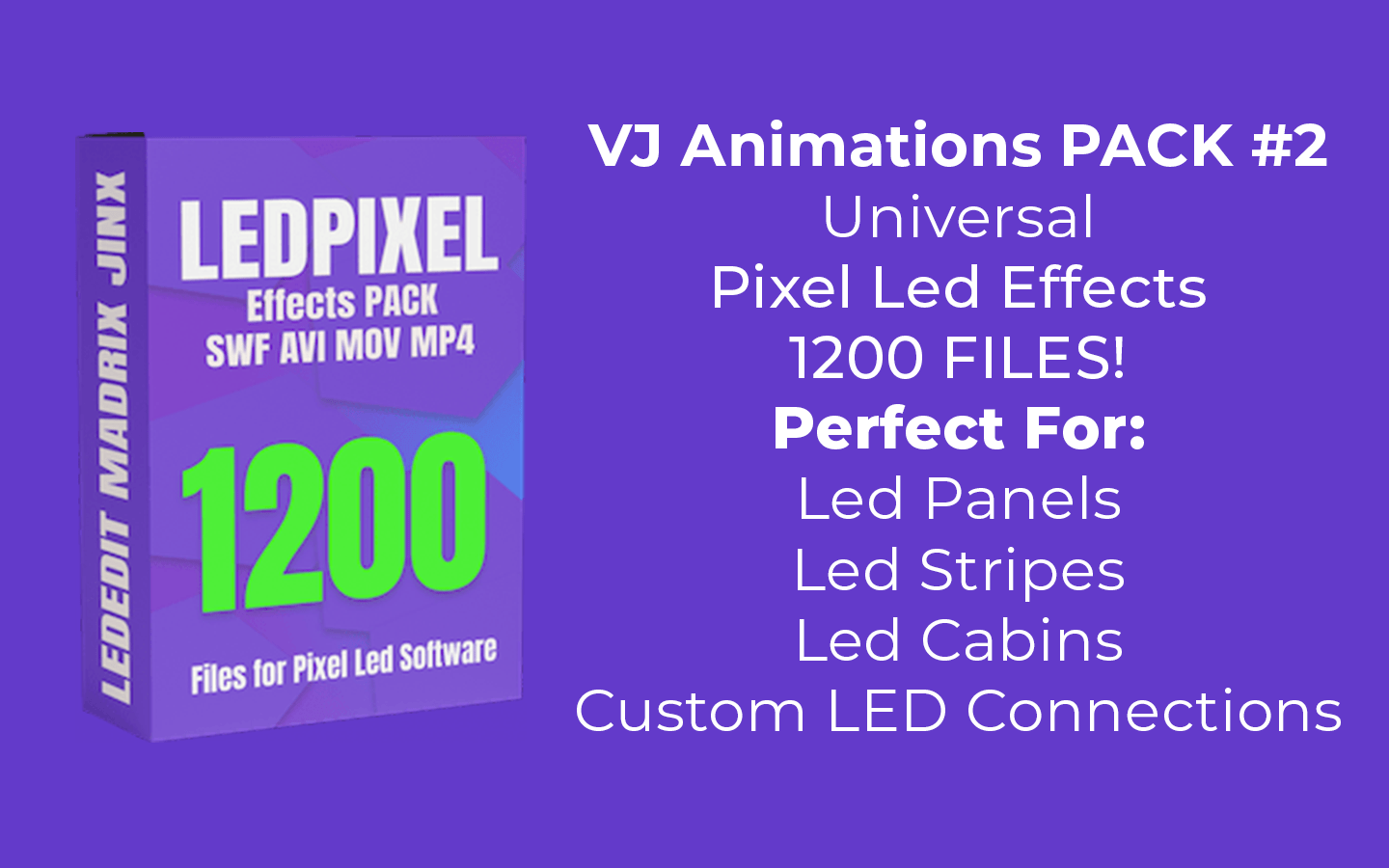 1200 Pixel Led Effects Vj Animations Pack #2